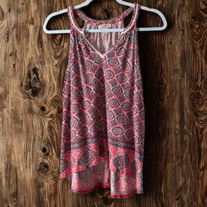 Lucky Brand "Live in Love" Paisley Tank Top - V-Neck